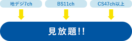 地デジ7ch・BS11ch・CS47ch以上見放題!!