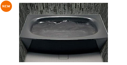 写真：有機ガラス系新素材　弓形/ストレート浴槽（ルミノブラック）